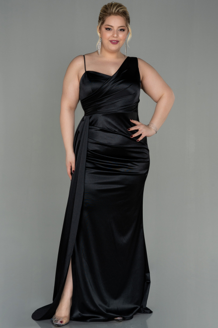 Robe Grande Taille Longue Noir ABU2932