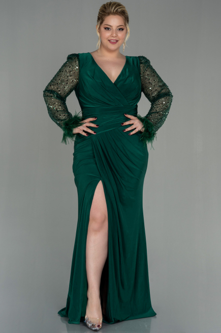 Robe de Soirée Grande Taille Longue Émeraude ABU2976