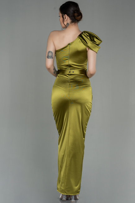 Robe de Soirée Longue Pistache vert ABU2982