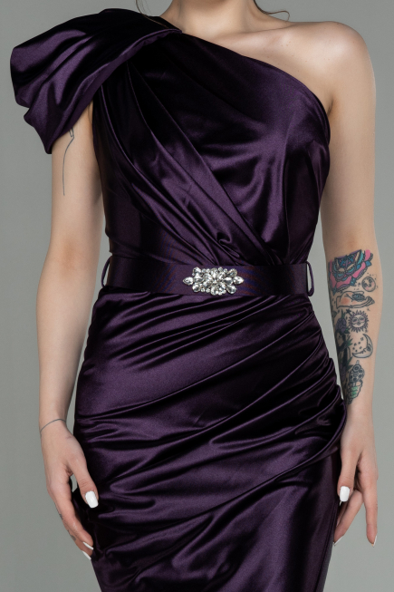 Robe de Soirée Longue Violet Foncé ABU2982