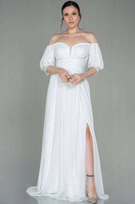 Robe de Soirée Longue Blanc ABU2983