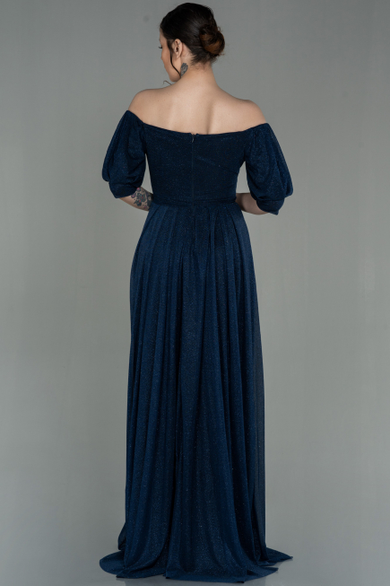 Robe de Soirée Longue Bleu Marine ABU2983