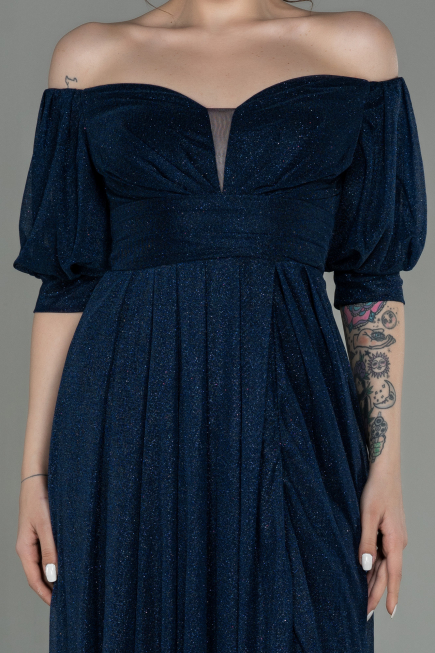 Robe de Soirée Longue Bleu Marine ABU2983