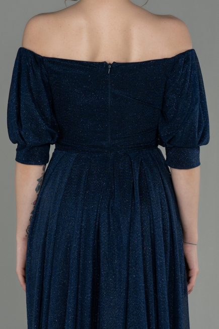 Robe de Soirée Longue Bleu Marine ABU2983