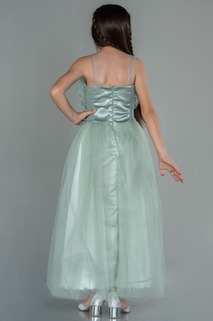 Robe de Soirée Enfants Longue Turquoise ABU3032