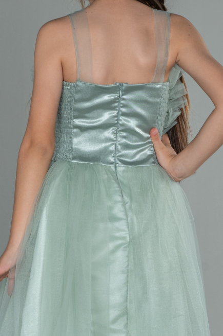 Robe de Soirée Enfants Longue Turquoise ABU3032