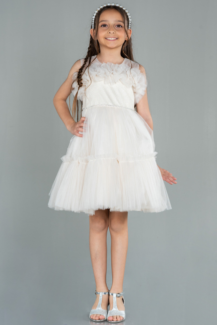 Robe de Soirée Enfants Courte Cappuccino ABK1707