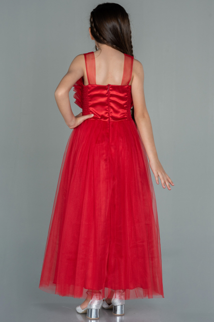 Robe de Soirée Enfants Longue Rouge ABU3032