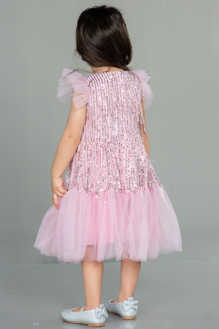 Robe de Soirée Enfants Midi Squameuse Poudre ABK1718