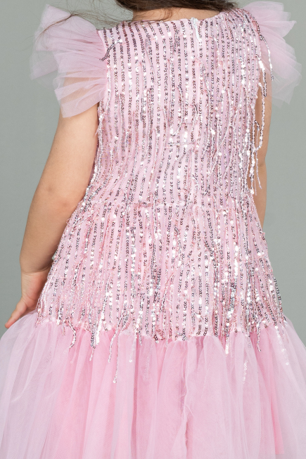 Robe de Soirée Enfants Midi Squameuse Poudre ABK1718