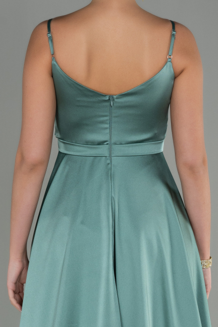 Robe de Soirée Longue Satin Turquoise ABU1601
