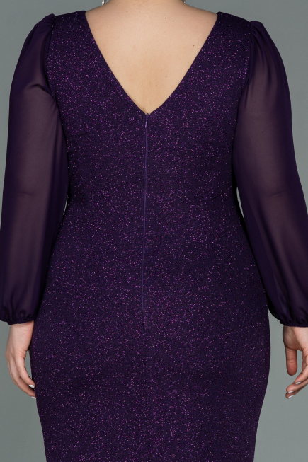 Robe Grande Taille Midi Violet ABK1726