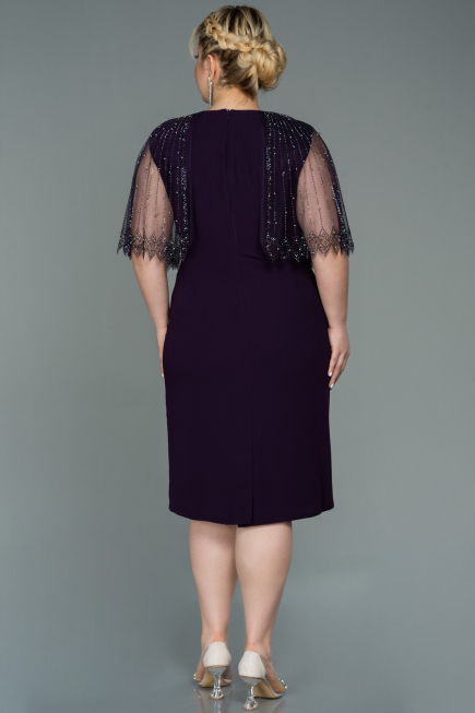 Robe De Soirée Grande Taille Midi Violet ABK1662