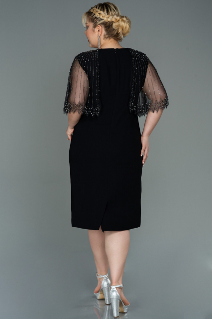 Robe De Soirée Grande Taille Midi Noir ABK1662
