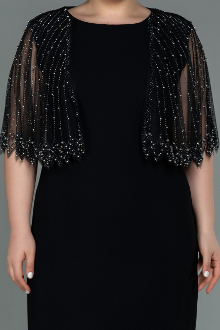 Robe De Soirée Grande Taille Midi Noir ABK1662