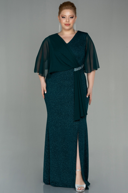 Robe de Soirée Grande Taille Longue Émeraude ABU2857