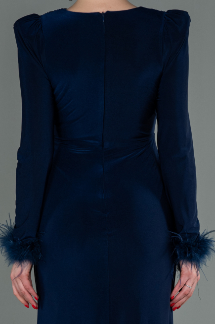 Robe De Soirée Longue Bleu Marine ABU2804