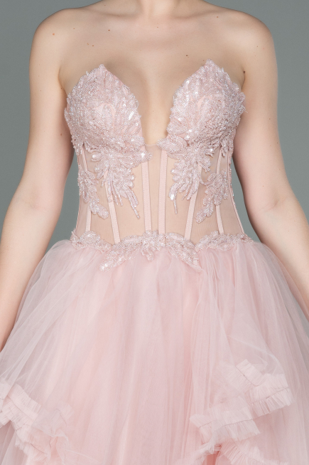 Robe de Soirée Longue Poudre ABU3082