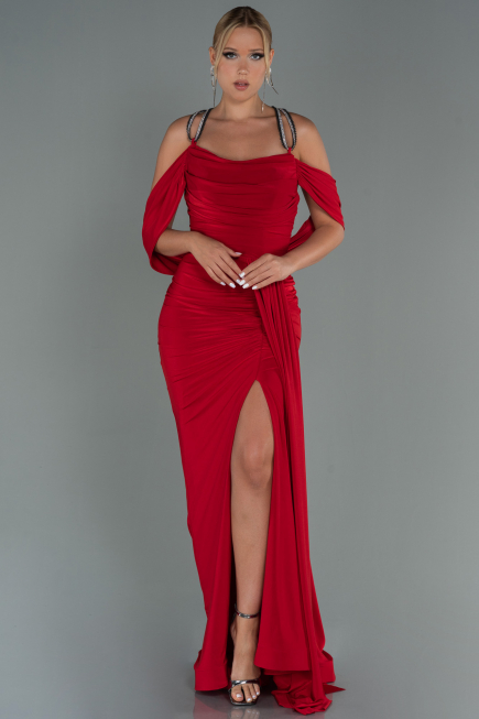 Robe de Soirée Longue Rouge ABU3101