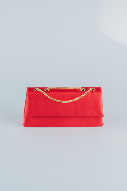 Sac de Soirée Luxe Satin Or-Rouge SH818