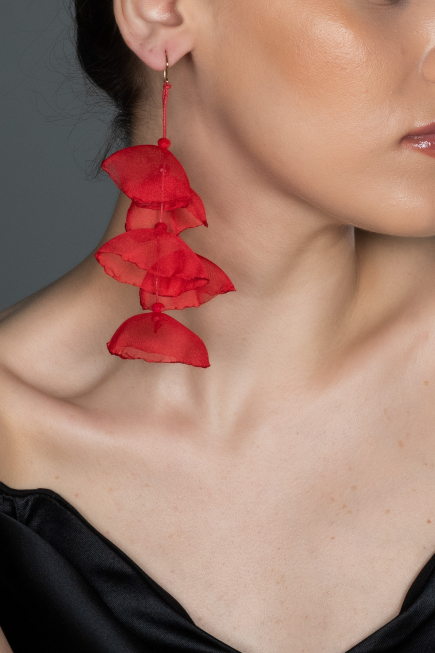 Boucle d'Oreille Rouge UK575