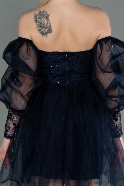 Robe de Cérémonie Courte Bleu Marine ABK1745