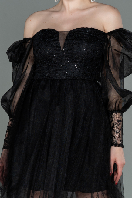Robe de Cérémonie Courte Noir ABK1745
