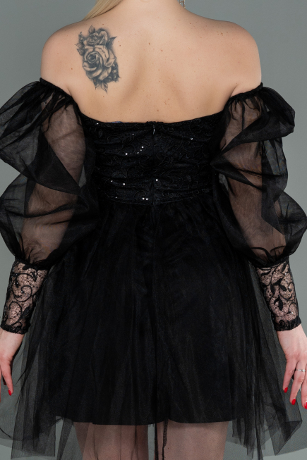 Robe de Cérémonie Courte Noir ABK1745