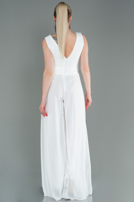 Robe De Cérémonie Mousseline Blanc ABT075