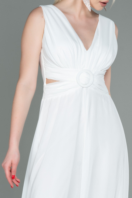 Robe De Cérémonie Mousseline Blanc ABT075