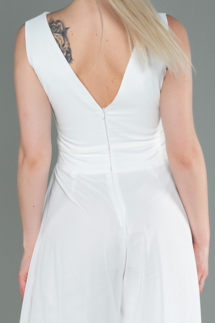Robe De Cérémonie Mousseline Blanc ABT075
