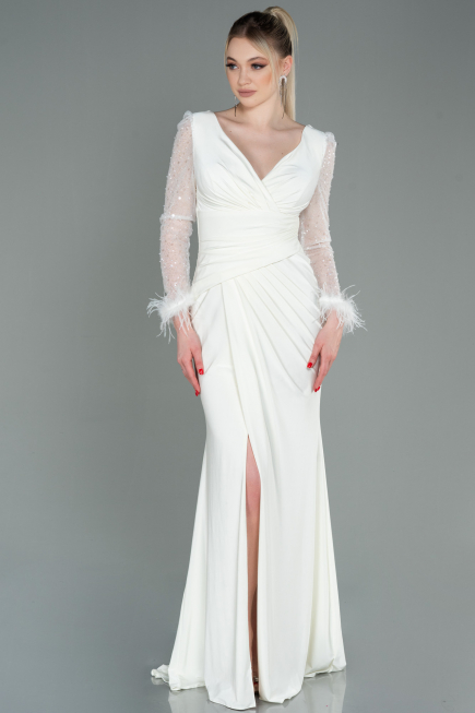 Robe de Soirée Longue Blanc ABU3008