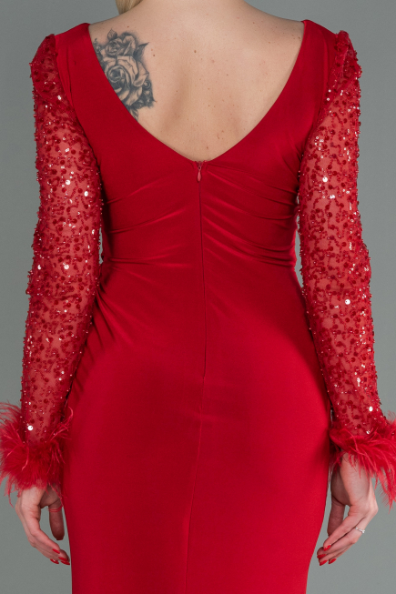 Robe de Soirée Longue Rouge ABU3008