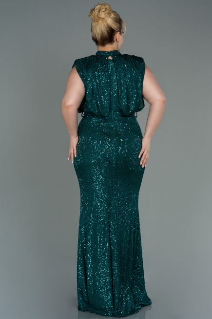 Robe de Soirée Grande Taille Longue Squameuse Émeraude ABU3115