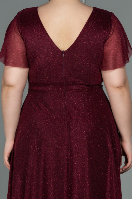 Robe De Soirée Grande Taille Longue Rouge Bordeaux ABU2310