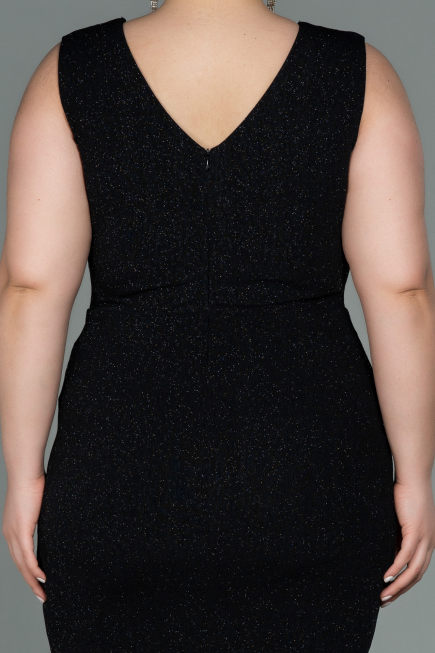 Robe de Soirée Grande Taille Midi Noir ABK1752