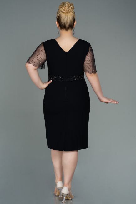 Robe Grande Taille Midi Noir ABK1338