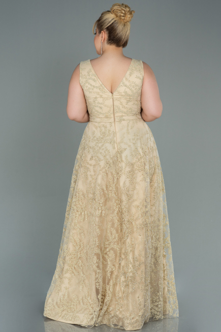 Robe de Soirée Grande Taille Longue Or ABU2537