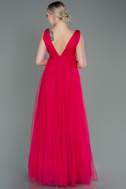 Robe de Soirée Longue Fushia ABU3135
