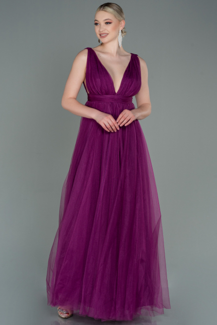 Robe de Soirée Longue Violet ABU3135