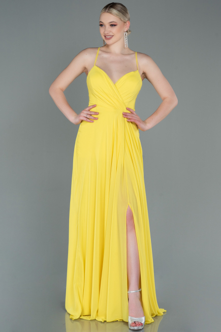 Robe de Soirée Longue Jaune ABU1305