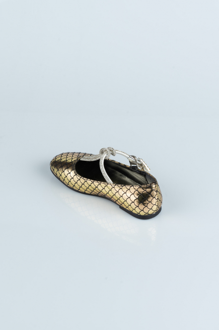 Chaussure D’enfant A motifs Or HR185