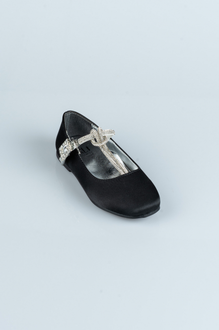 Chaussure D’enfant Satin Noir HR185