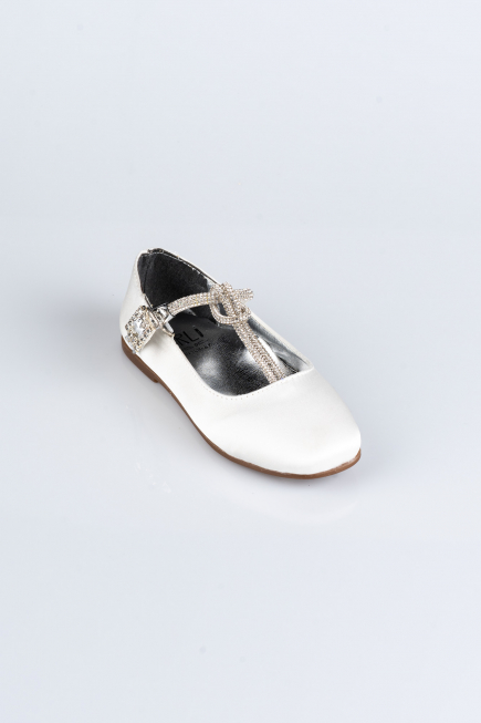 Chaussure D’enfant Satin Blanc HR185