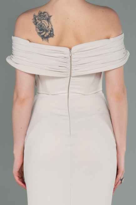 Robe de Soirée Longue Beige ABU3156