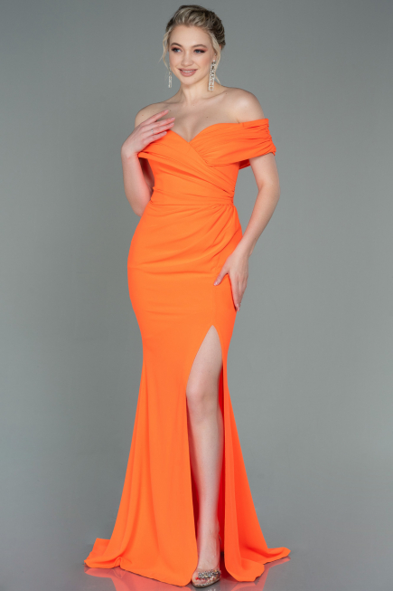 Robe de Soirée Longue Orange ABU3156