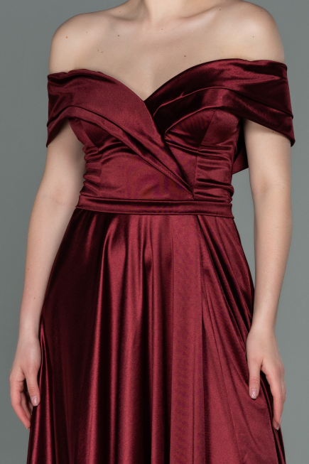 Robe de Soirée Longue Rouge Bordeaux ABU3157