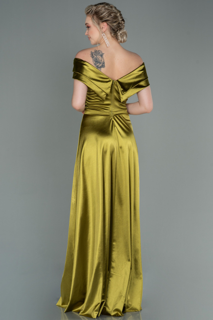 Robe de Soirée Longue Pistache vert ABU3157