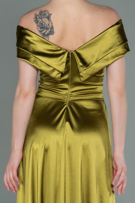 Robe de Soirée Longue Pistache vert ABU3157