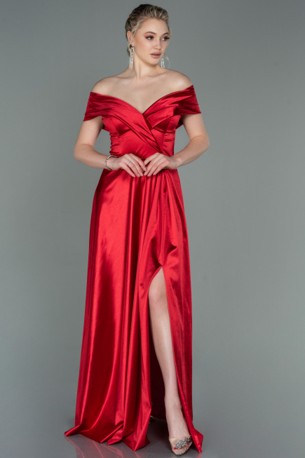 Robe de Soirée Longue Rouge ABU3157
